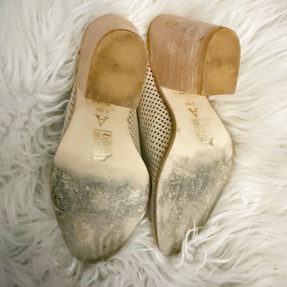 ANTHROPOLOGIE | Blaire Mules Laser Cut Perforated Slide-on Booties Heel | 8.5 - Picture 5 of 9